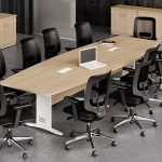 Mesa Reunião Semi-Oval Pé em Aço Imperia Premium - Kit Móveis
