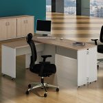 Mesa Trabalho Reta com Mesa Auxiliar Attuale - Kit Móveis