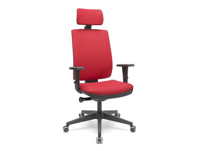 Cadeira Brizza Soft Presidente c/ Apoio de Cabeça Plaxmetal - Kit Móveis